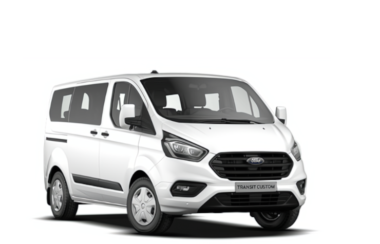 Ford Transit Kombi Custom 9 személyes kisteherautó rent-a-car konstrukcióban